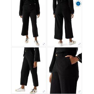 Wonderly Cotton High Rise Wide Leg Crop Utility Pants - Size 8